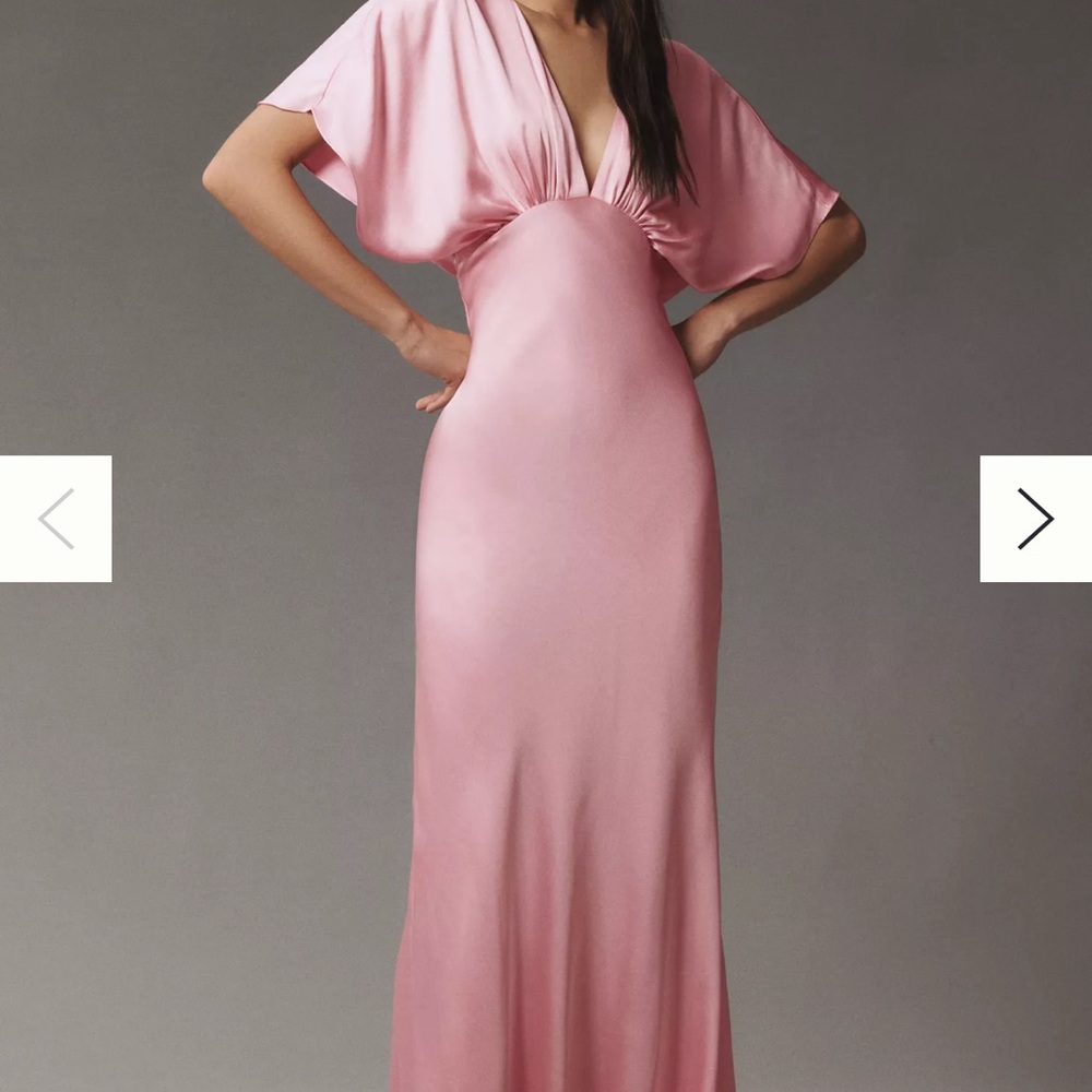 BHLDN Blush Pink V-Neck Dress